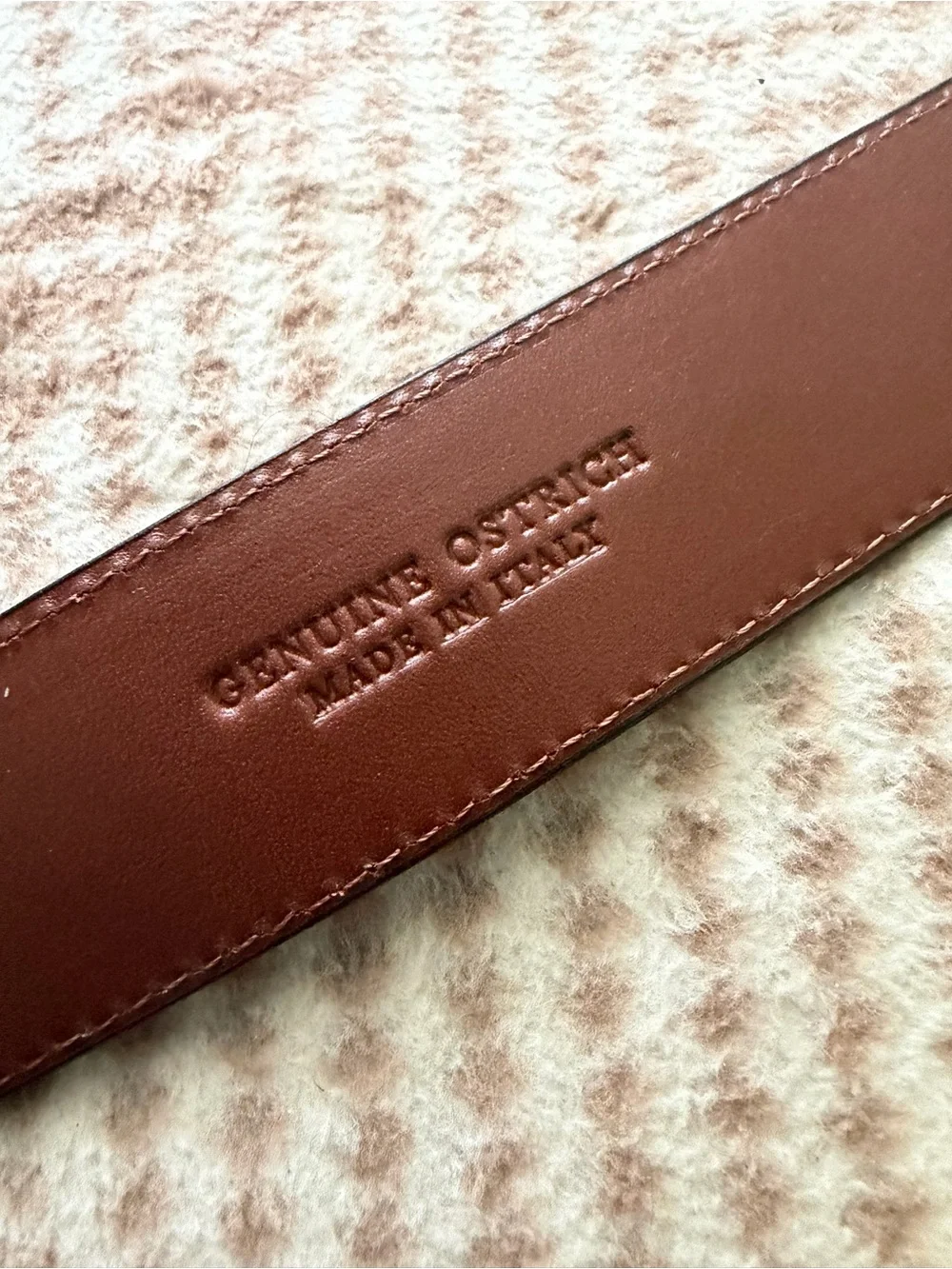 Ben Silver Charleston genuine Ostrich belt- Made in Italy like new
